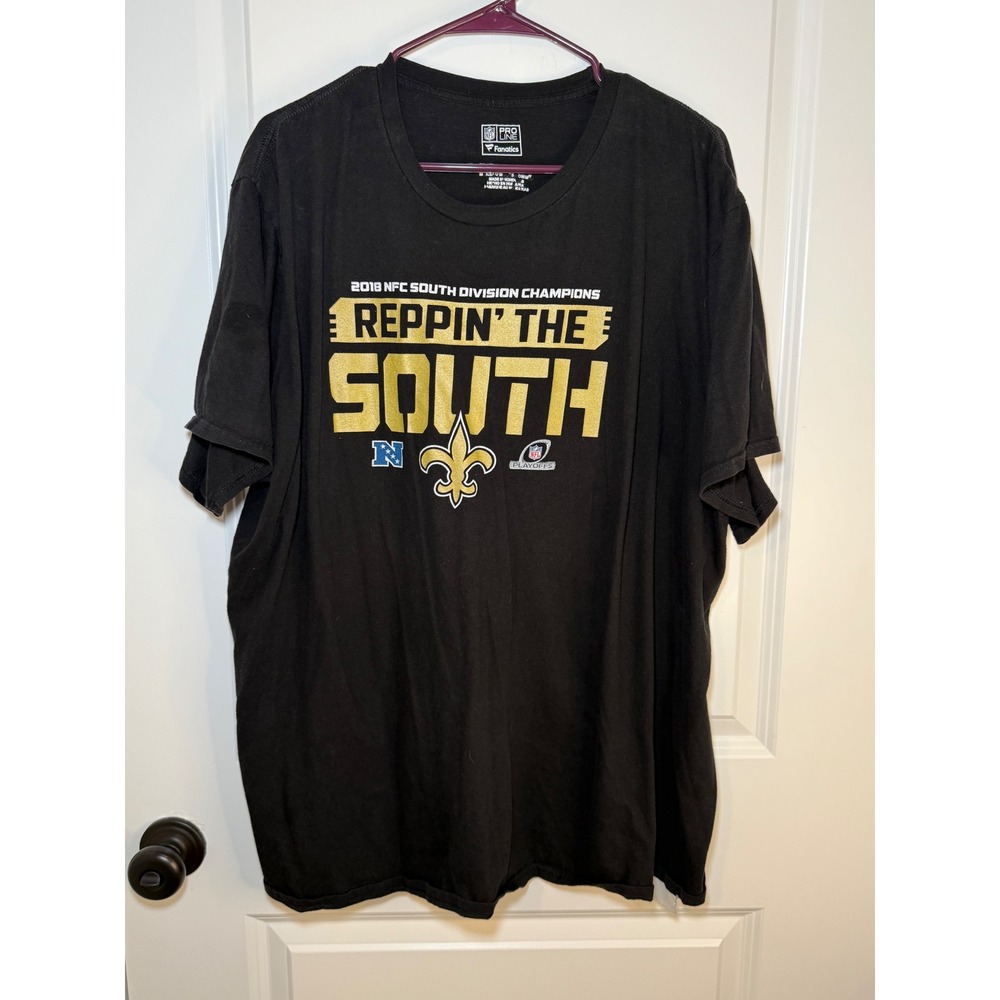 NFL‎ Pro Line New Orleans Saints 2018 NFC South Champions T-Shirt Mens 3XL Black